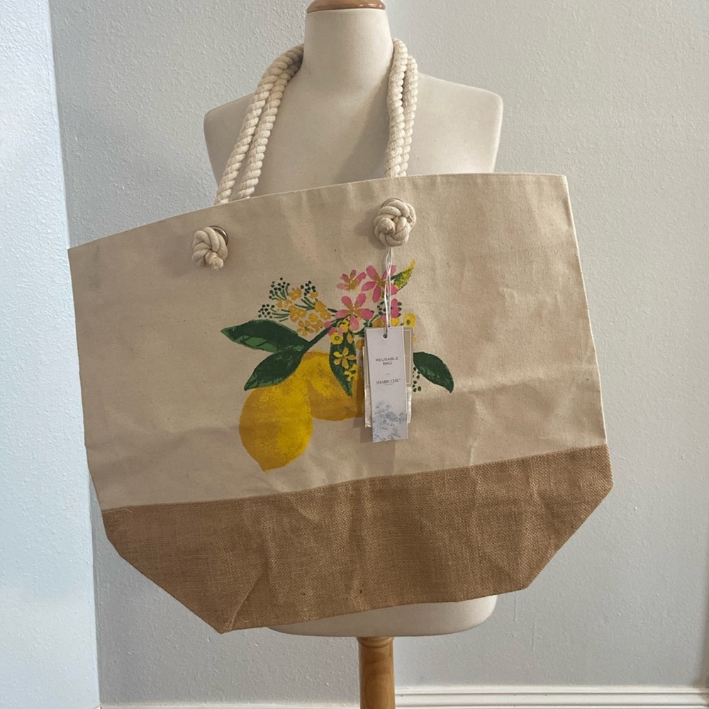 Shabby Chic Floral Reusable Tote Bag